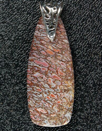 Pink Agatized Dinosaur Bone (Gembone) Pendant #54083